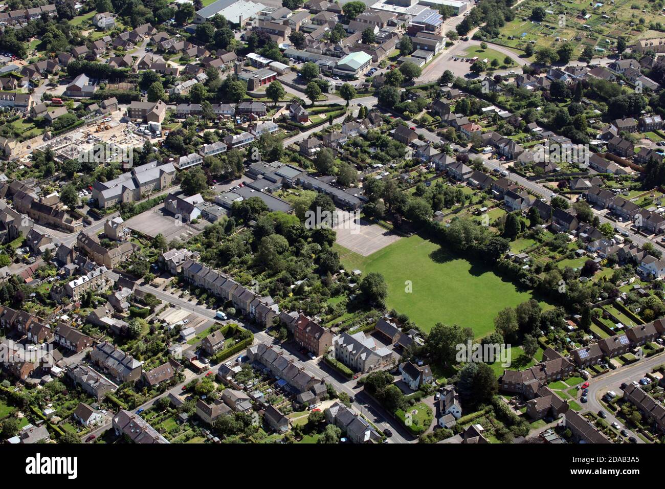Veduta aerea della St Mary's Church of England (Aided) Primary School a Chipping Norton, Oxfordshire Foto Stock