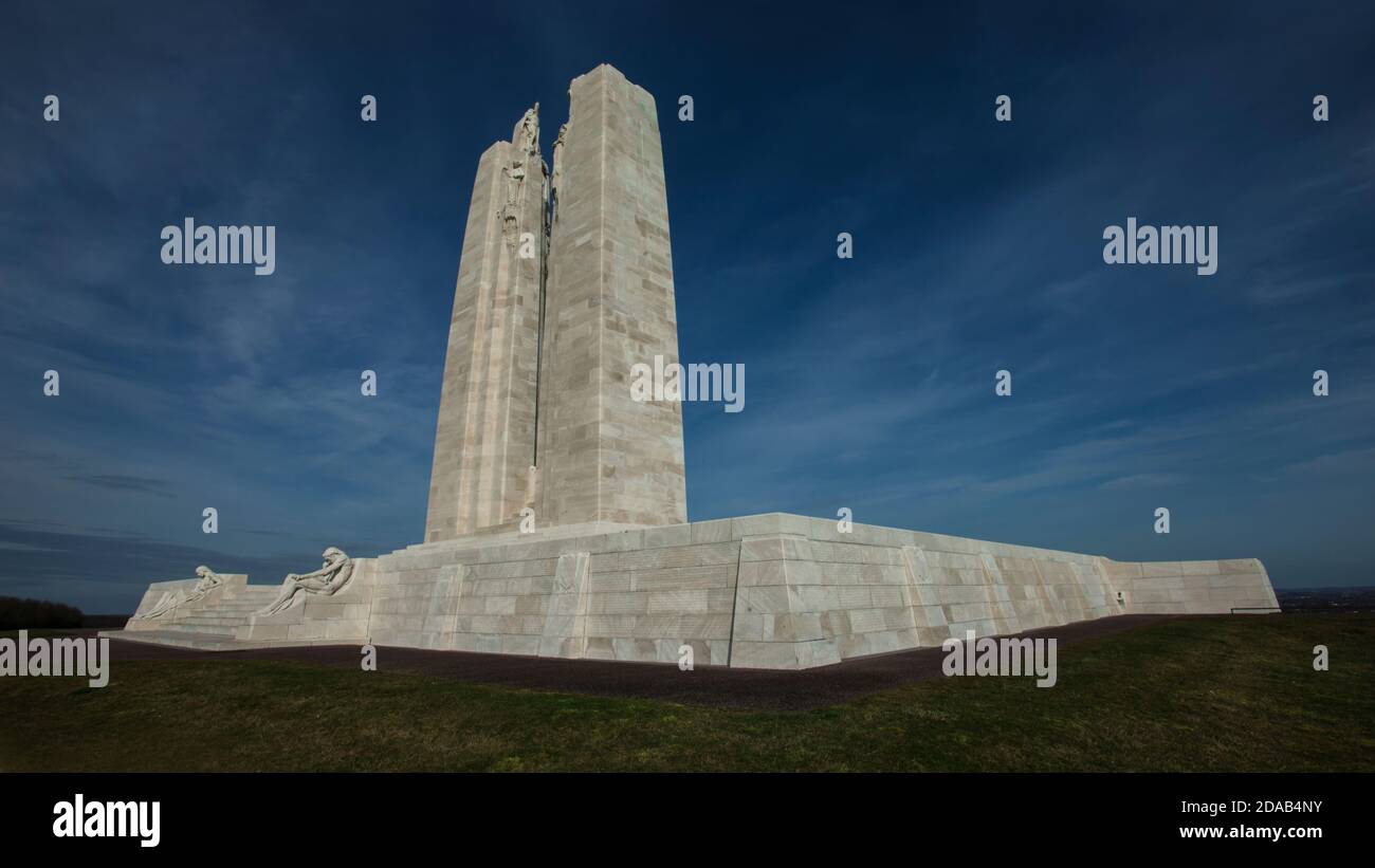 Canadian National Vimy Memorial dedicato alla memoria del Canada Forza di spedizione uccisa in Francia Foto Stock