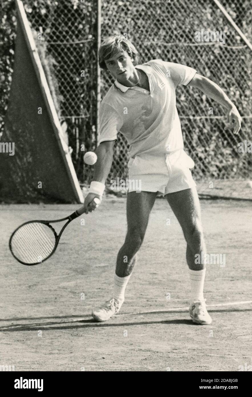 Tennista italiano Bobo Meneschincheri, Italia anni ottanta Foto Stock