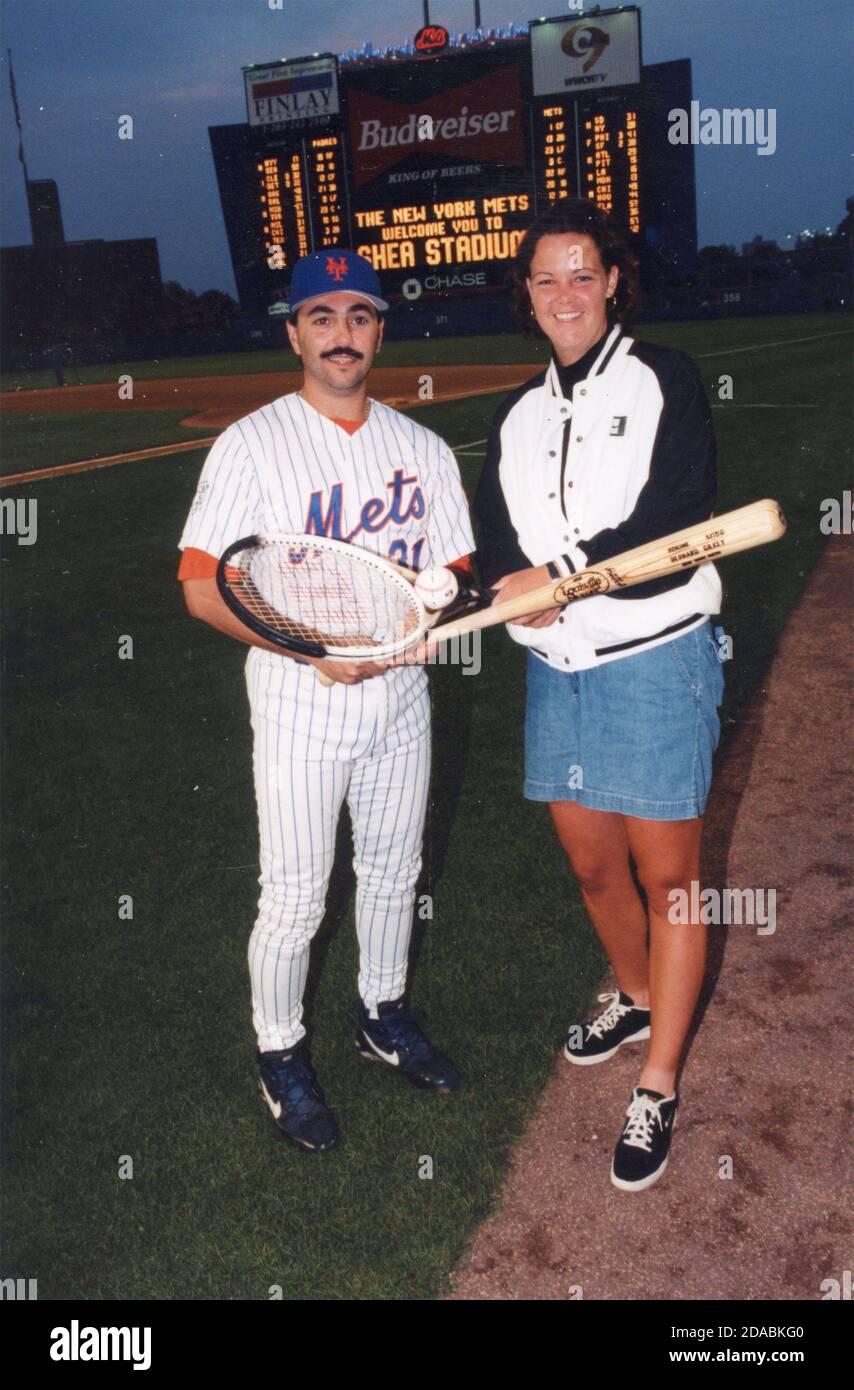 Il giocatore americano di baseball John Franco e il tennista Lindsay Davenport, 1995 Foto Stock