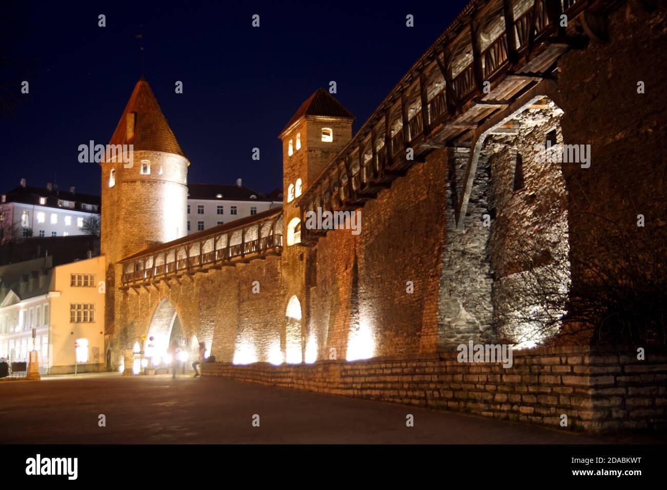 Le fortificazioni della città bassa a Tallinn, Estonia Foto Stock