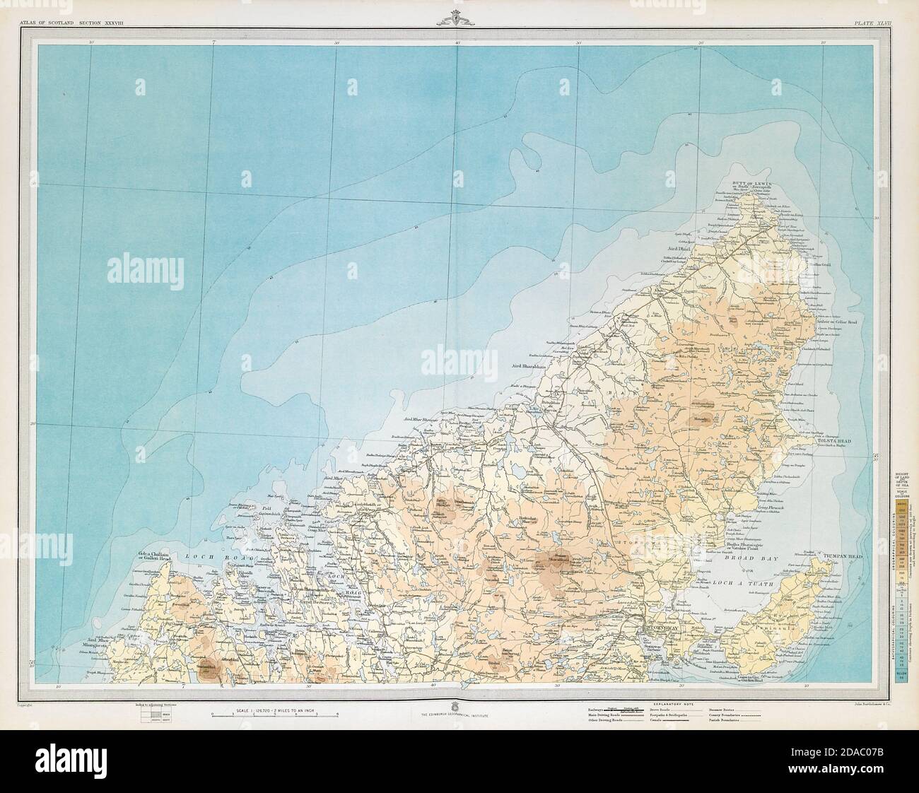 LEWIS Western Isles Ebridi esterne Stornoway. Scozia. GRANDE 1895 vecchia mappa Foto Stock