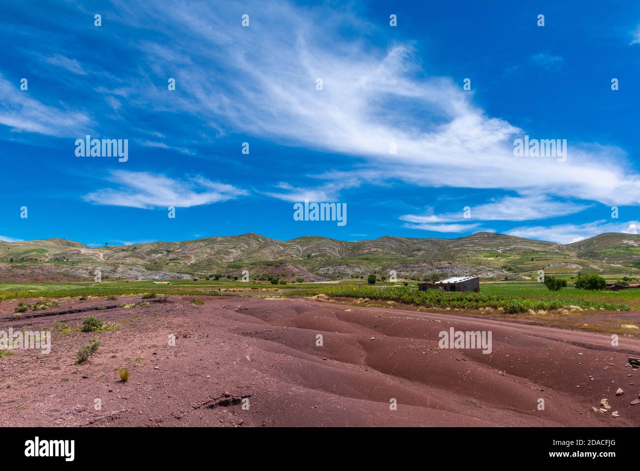 Paesaggio agricolo nella regione di Maragua, departimento Sucre, Cordillera Centrale, Ande, Bolivia, America Latina Foto Stock