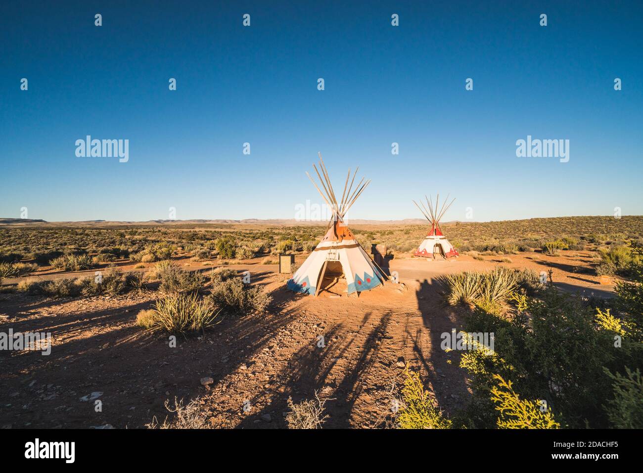 Tenda indiana a West Rim, Grand Canyon, Arizona, USA una mattina soleggiata Foto Stock