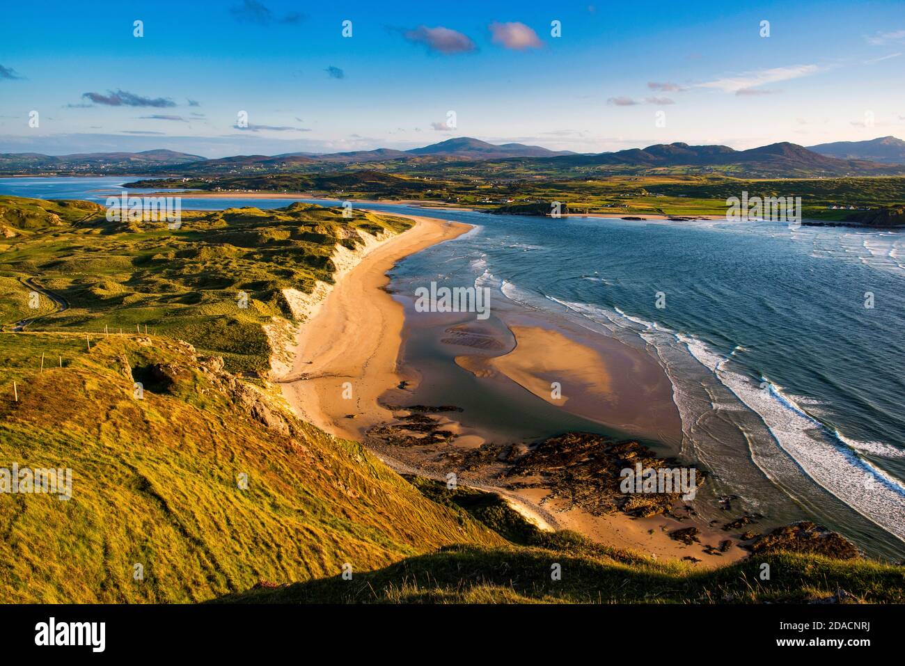 Tramonto a Five Finger Strand, Inishowen, Contea di Donegal, Irlanda Foto Stock