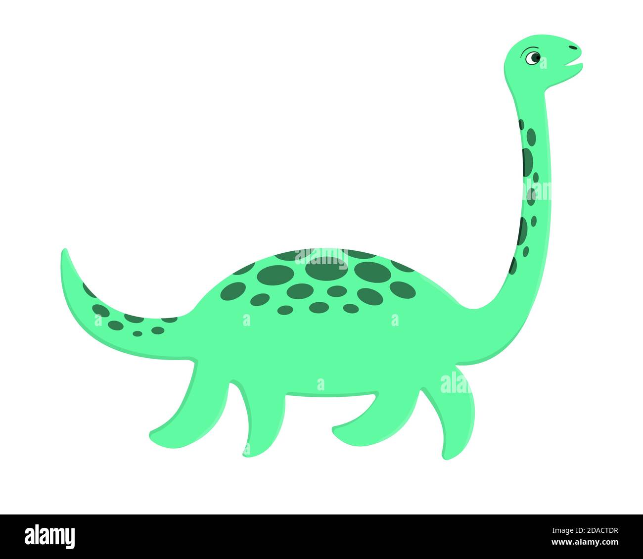 Simpatico mostro di Loch Ness. Plesiosaur Nessie in stile cartoon. Illustrazione vettoriale. Illustrazione Vettoriale