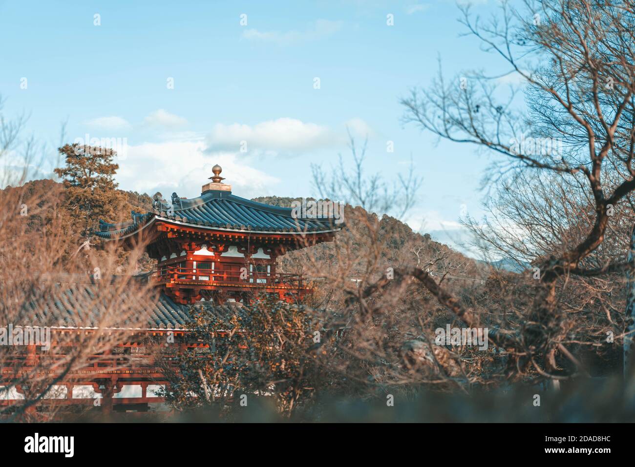 Phoenix hall edificio nel tempio di Byodoin, famoso tempio buddista nella città di Uji, Kyoto Giappone Foto Stock