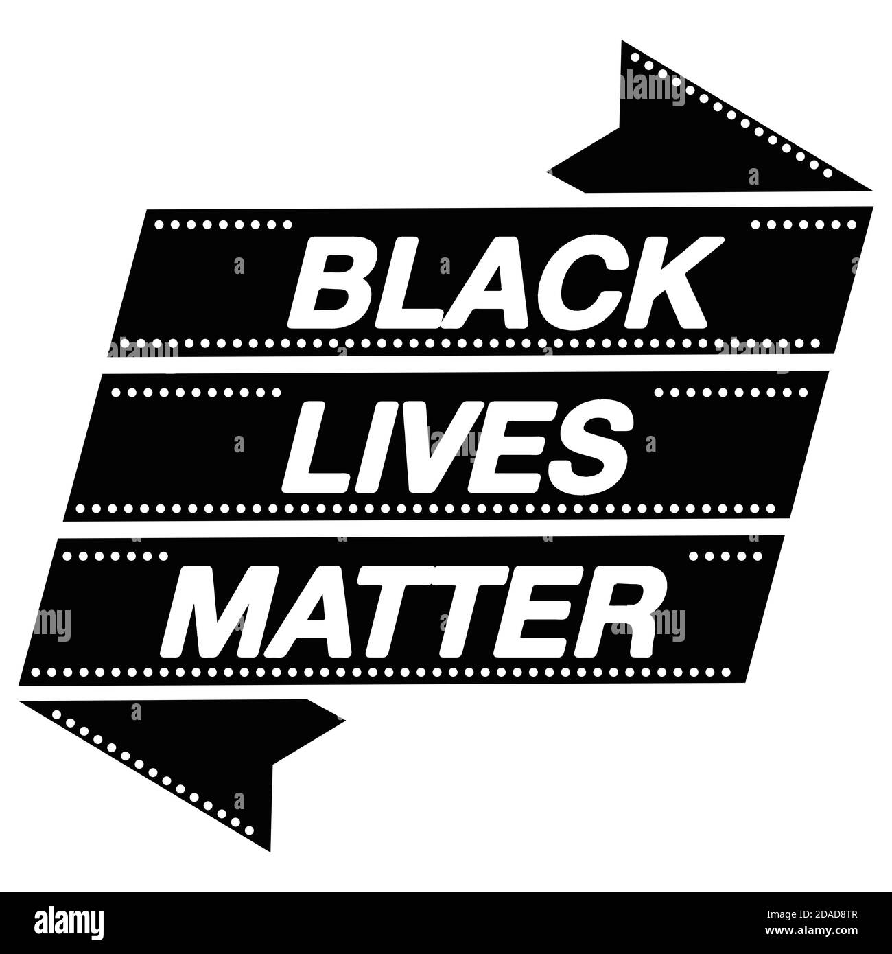 La vita nera conta con lo sfondo elegante del nastro e ha il motivo del trattino. I cittadini neri lottano per la parità. I problemi sociali del razzismo. w Foto Stock