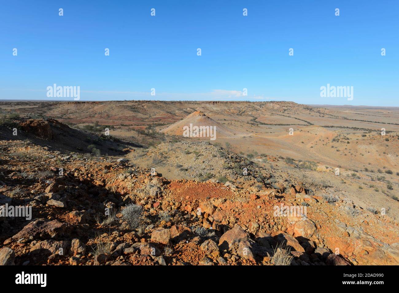 Vista panoramica dal Deon's Lookout, Diamantina Shire, tra Birdsville e Windorah, Queensland, QLD, Australia Foto Stock