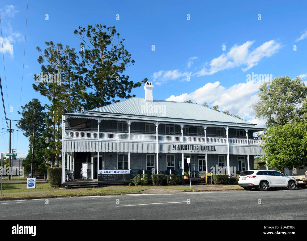 Il Marburg Hotel è un hotel patrimonio dell'umanità situato a Edmond Street, Marburg, città di Ipswich, Queensland, QLD, Australia Foto Stock
