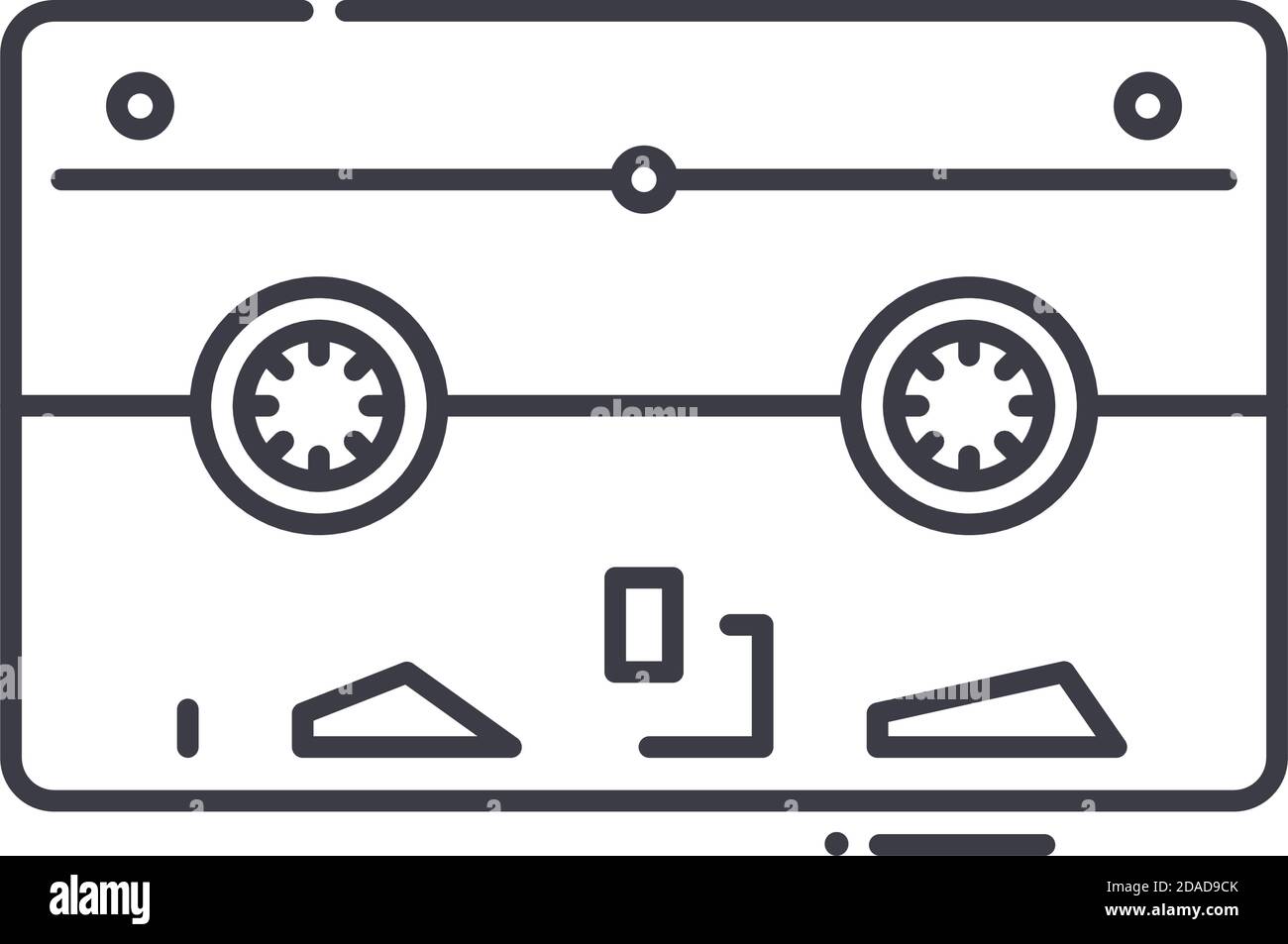 Icona di backup su nastro, illustrazione isolata lineare, vettore a linee sottili, simbolo di progettazione Web, simbolo del concetto di contorno con tratto modificabile su sfondo bianco. Illustrazione Vettoriale