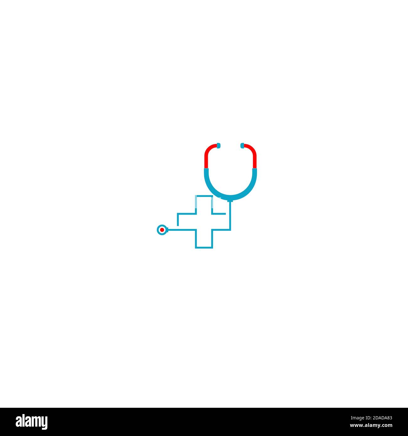 Medico plusl stetoscopio salute cure mediche farmacia logo vettore. Illustrazione Vettoriale