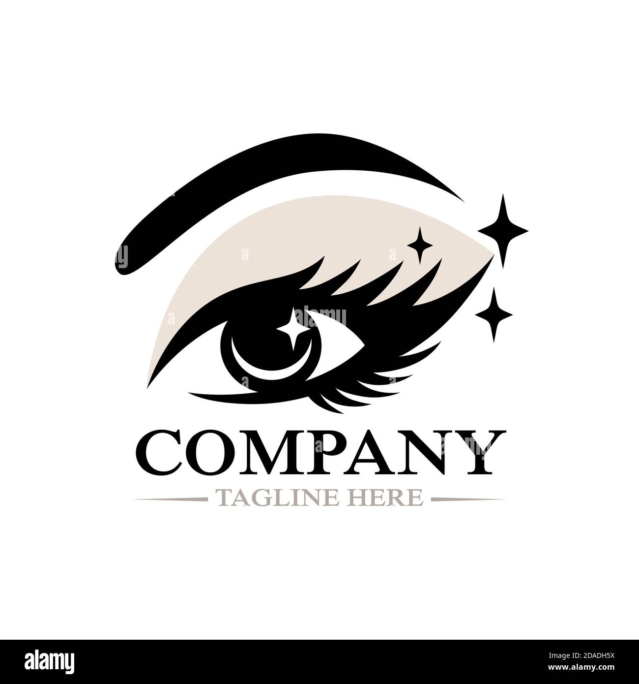Moderna bella donna occhio e eyelashes logo.Vector illustrazione. Illustrazione Vettoriale