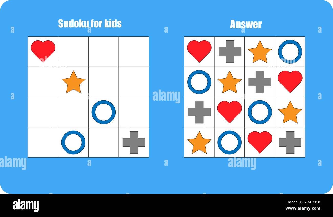 SVG, Vettoriale - Gioco Di Sudoku Per Bambini Con Immagini. Scheda Attività Per  Bambini. Logica Di Allenamento, Gioco Educativo. Image 79142446
