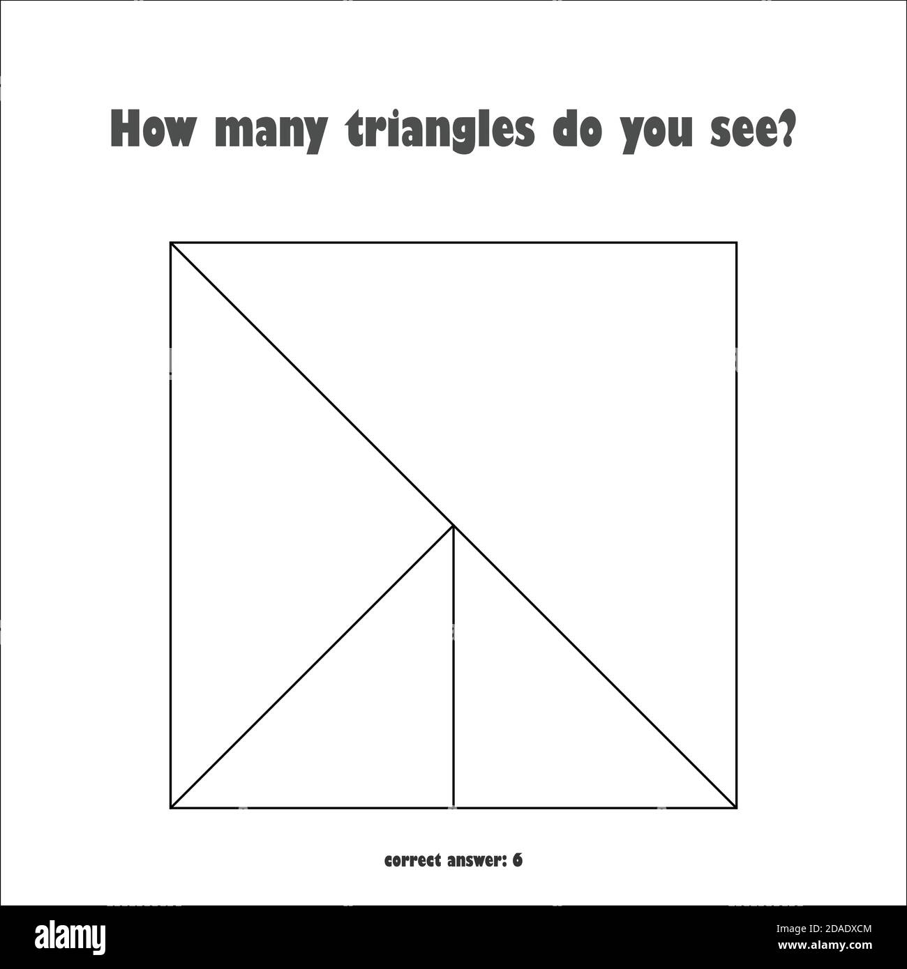 Contare i triangoli, gioco di matematica per i bambini, livello facile, gioco di istruzione per i bambini, attività di foglio di lavoro prescolare, compito per lo sviluppo di logica Illustrazione Vettoriale