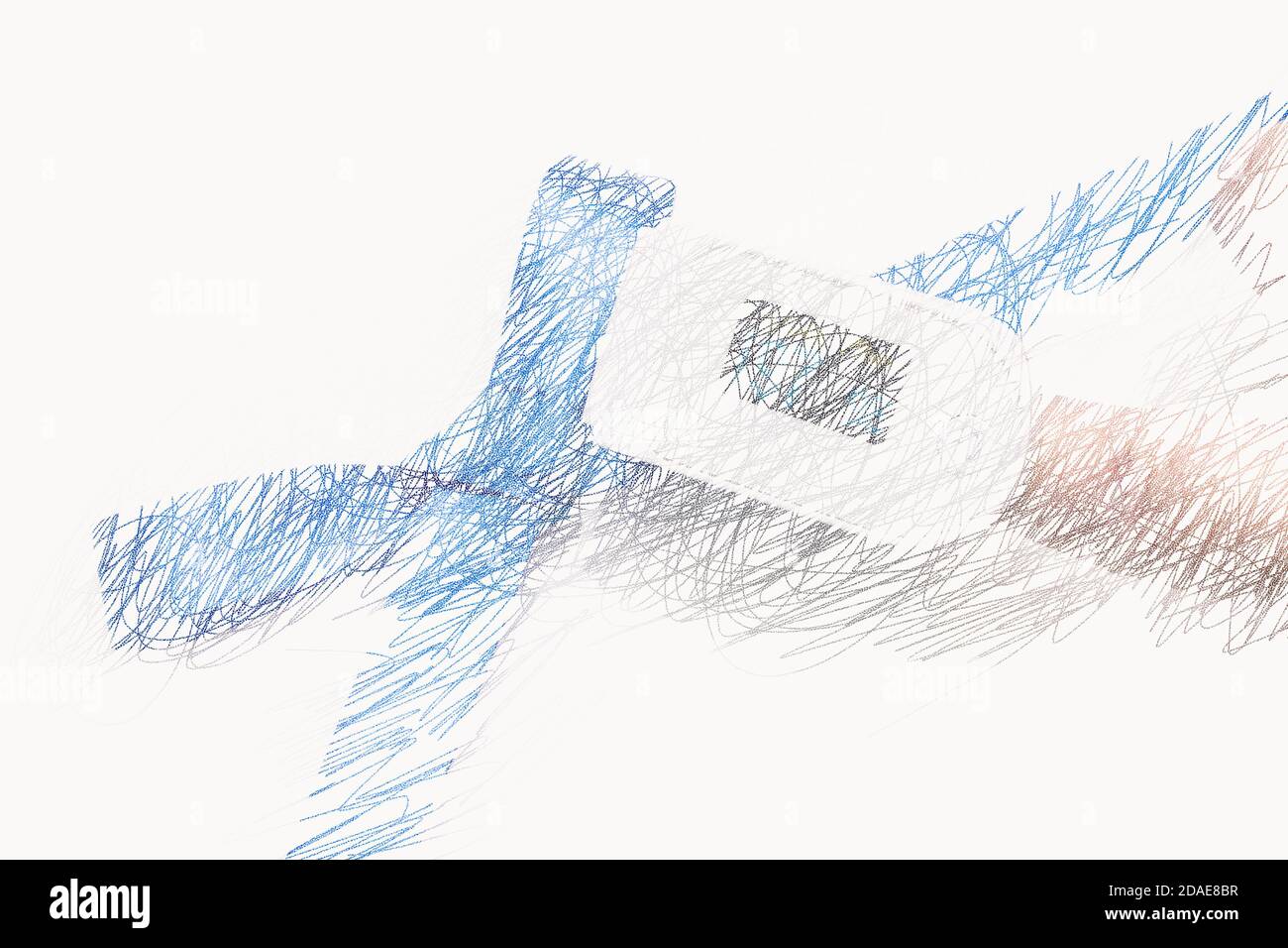 Il processo di misurazione del livello di ossigeno nel sangue. Concetto. Un dispositivo a impulsi per misurare la saturazione di ossigeno umano. La riduzione dell'ossigenazione è a s. Foto Stock