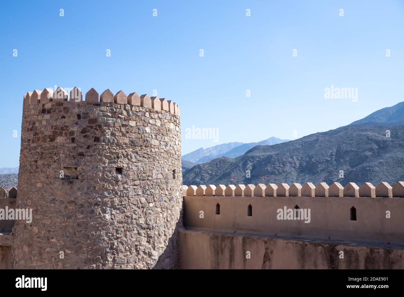 Forte di Rustaq. Copia spazio. Rustaq, Mascate, Oman Foto Stock