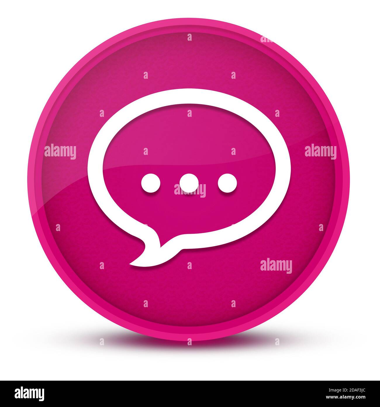Parla di una lussuosa illustrazione astratta del pulsante rotondo rosa lucido Foto Stock