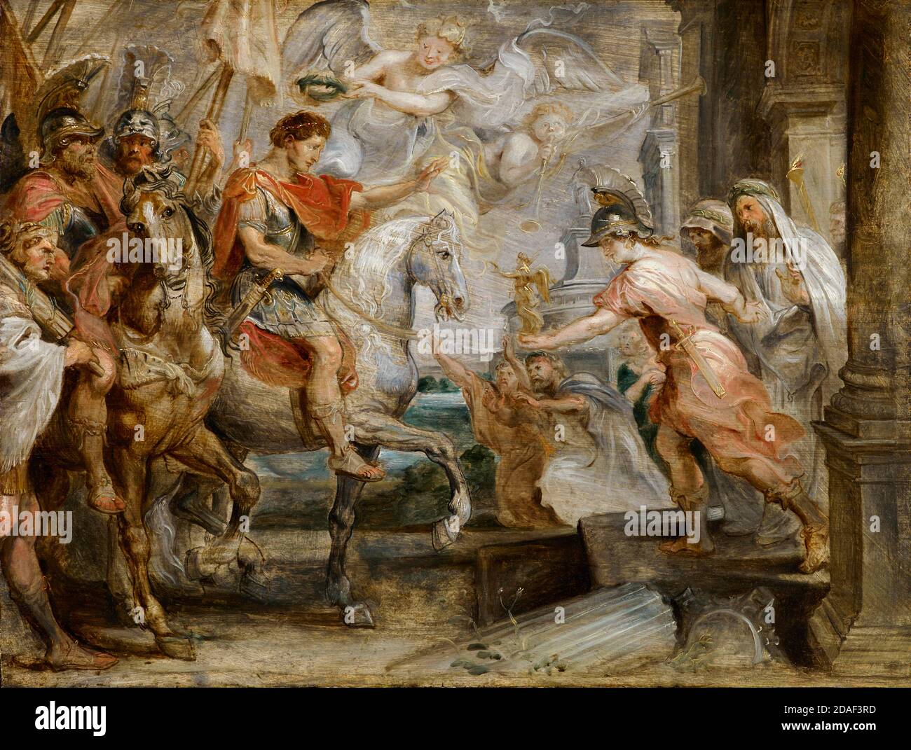 Peter Paul Rubens, ingresso trionfale di Costantino a Roma, pittura, circa 1621 Foto Stock