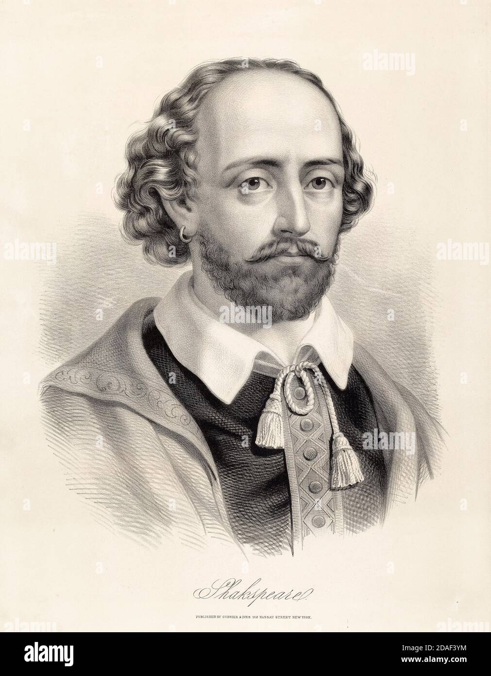 William Shakespeare (1564-1616), stampa ritratto, non datata Foto Stock