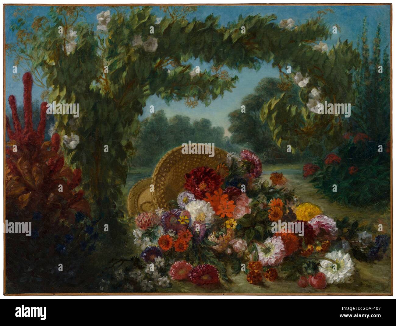 Eugene Delacroix, cesto di fiori, pittura, 1848-1849 Foto Stock