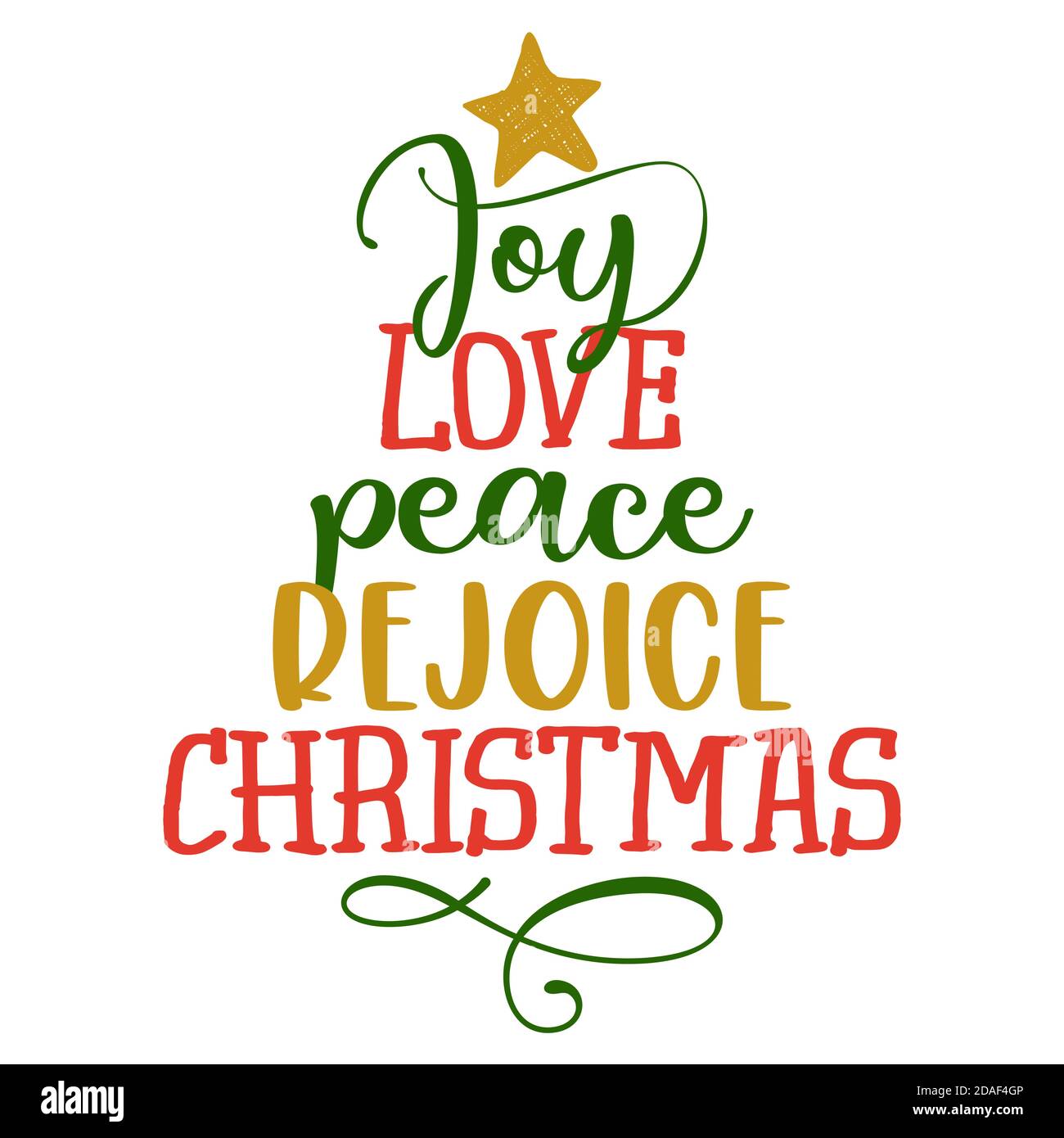 Gioia amore pace Rallegrarsi Natale - frase Calligraphy nella ...