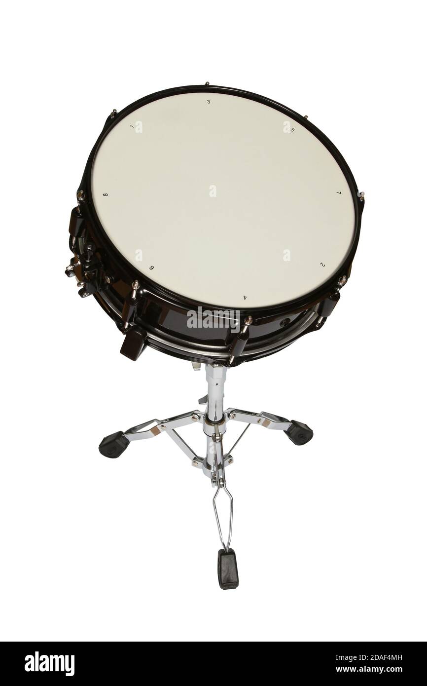 Immagine verticale del tamburo di raccolta isolato su sfondo bianco Foto Stock