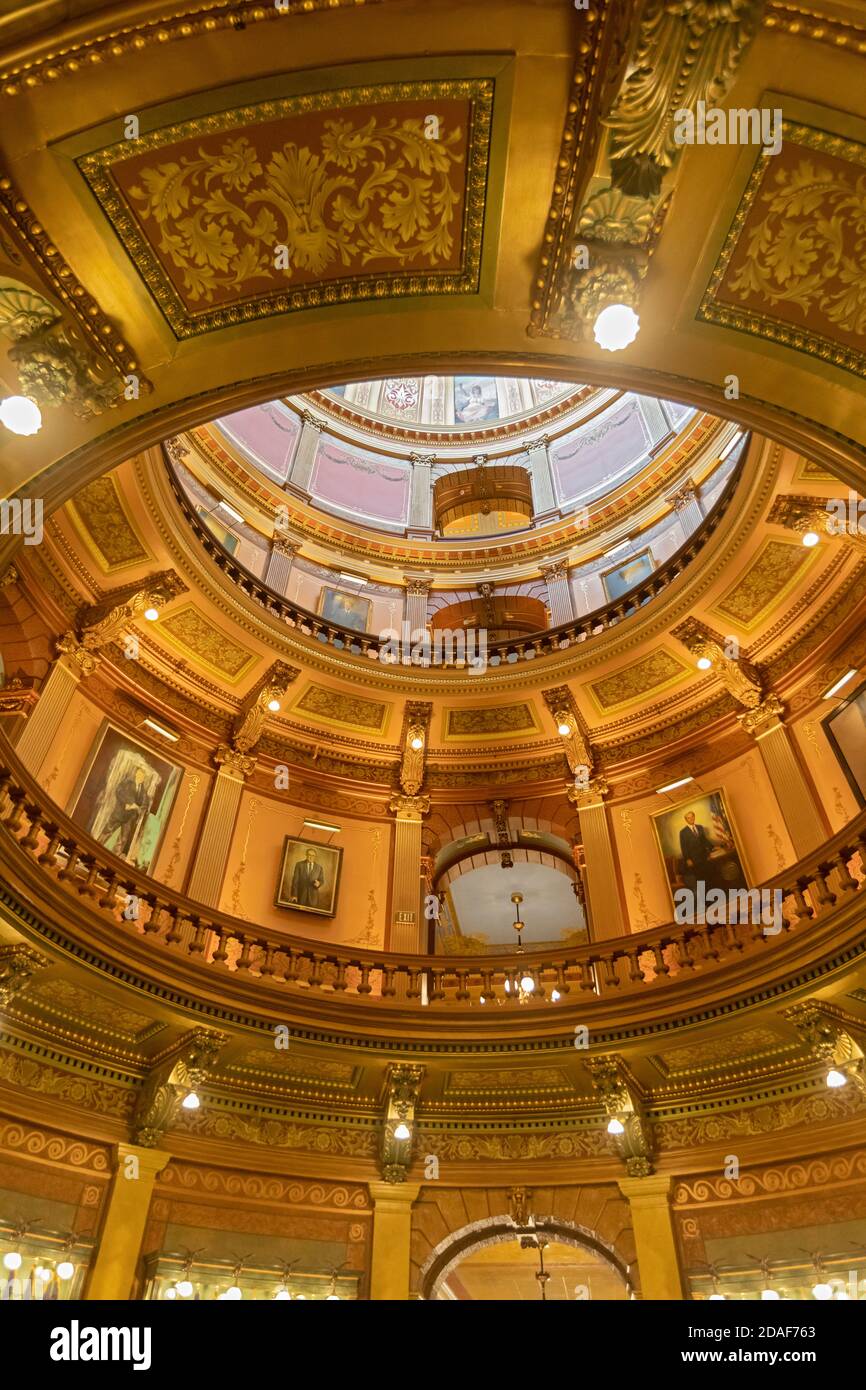 Lansing, Michigan - la rotonda del Michigan state capitol Building. Foto Stock