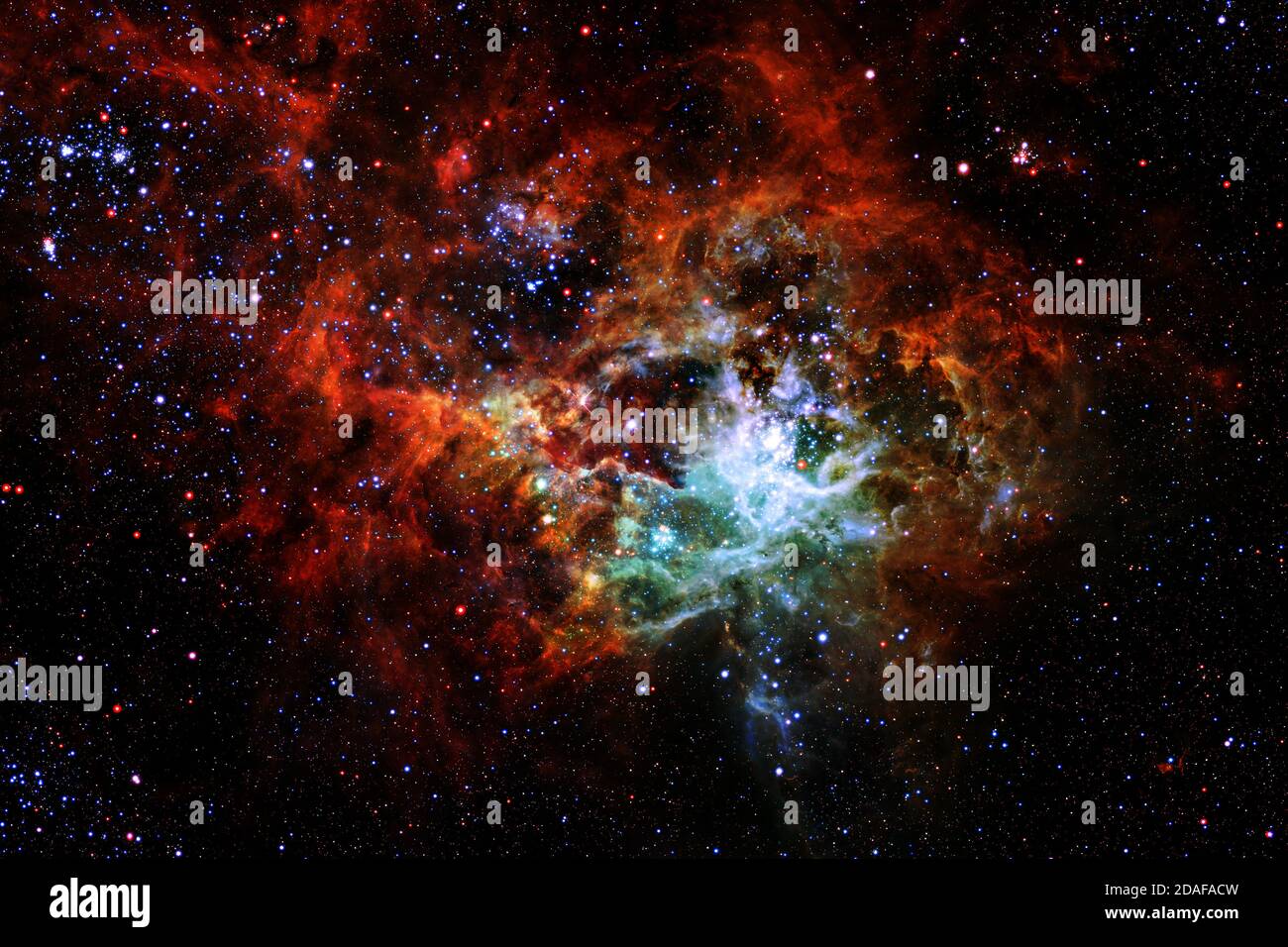 Gruppo di stelle. Starfield. Nebulosa. Elementi di questa immagine forniti dalla NASA. Foto Stock