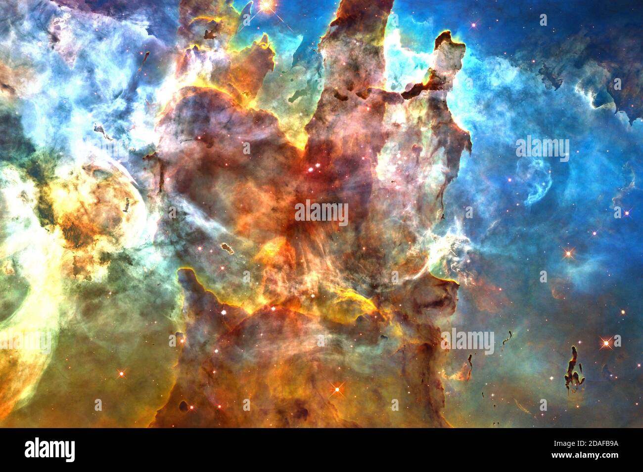 Spazio esterno art. Starfield. Nebulose impressionanti. Elementi di questa immagine forniti dalla NASA. Foto Stock