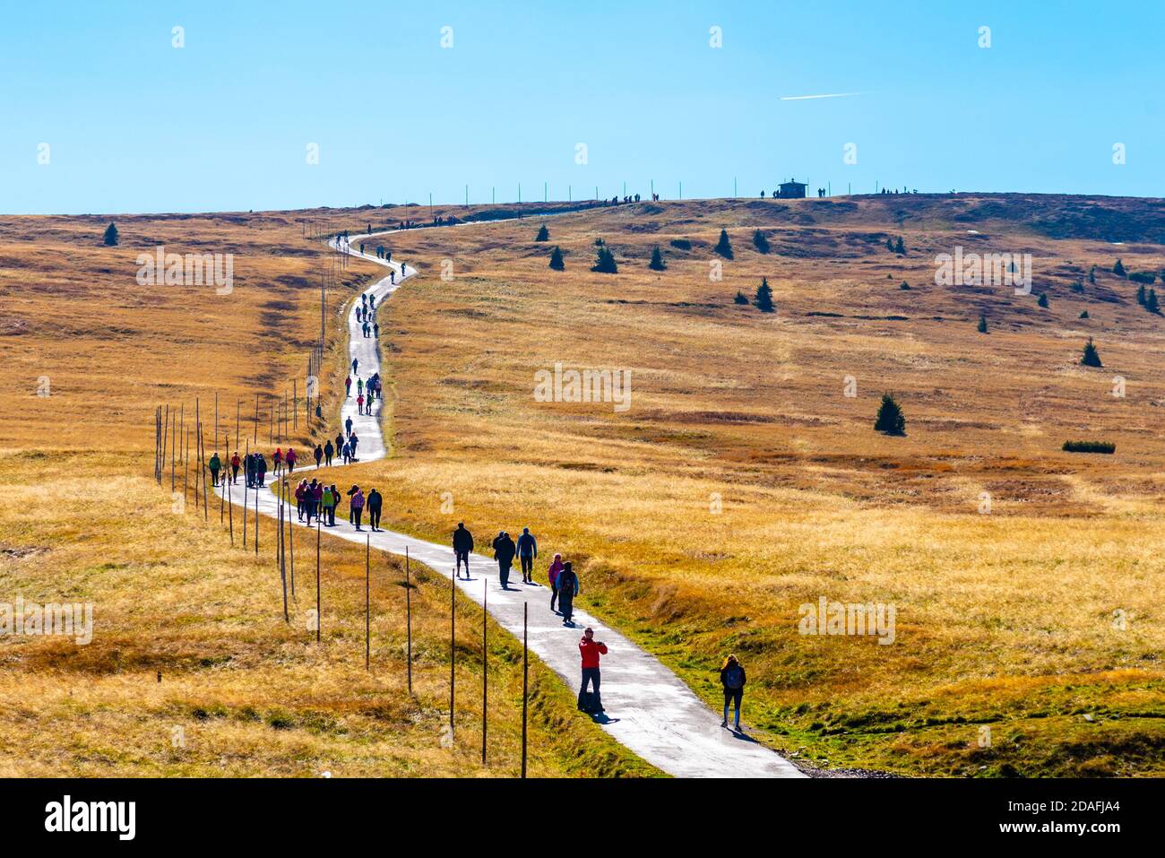 MONTAGNE GIGANTI - 12 OTTOBRE 2019: Escursioni turistiche in montagna Gigante, ceco: Krkonose. Repubblica Ceca. Foto Stock
