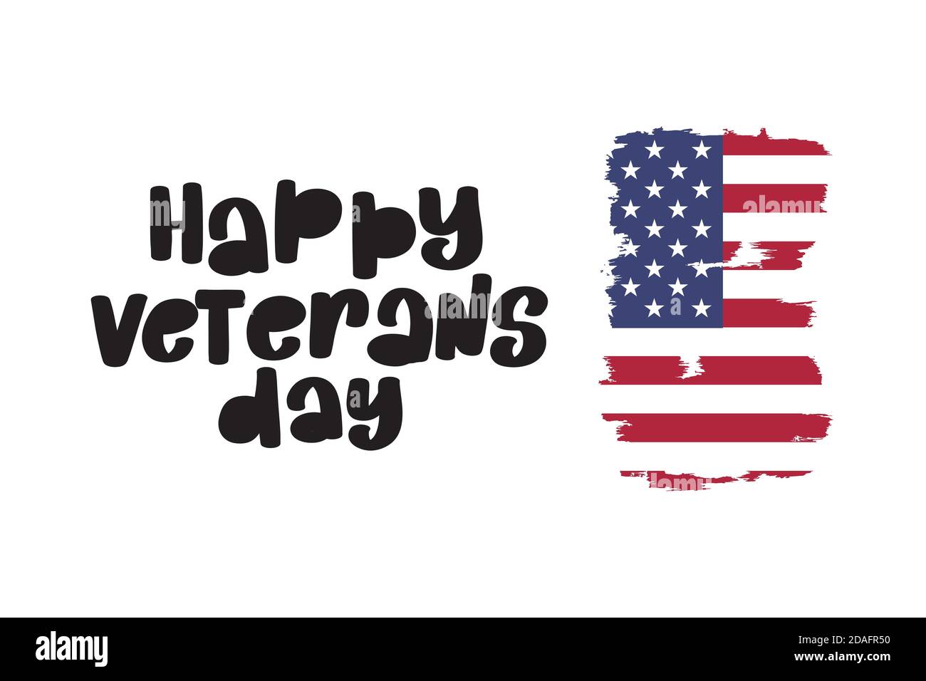 Happy Veterans Day con la bandiera degli Stati Uniti illustratio Illustrazione Vettoriale