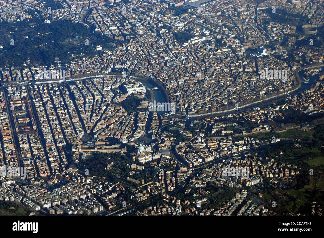 Veduta aerea del centro storico di Roma Foto Stock