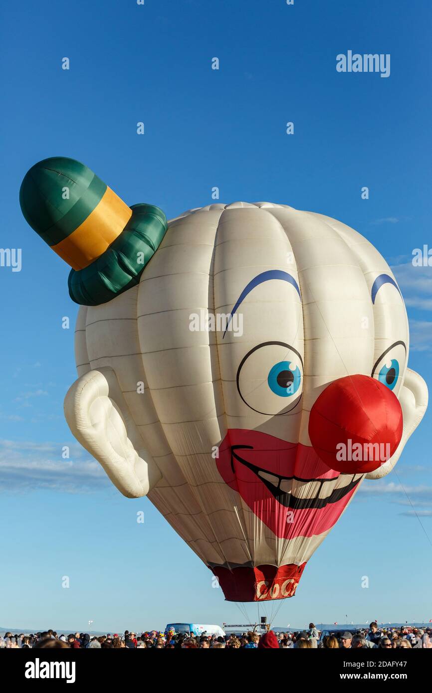 Coco The Clown, mongolfiera a forma speciale, Albuquerque International Balloon Fiesta, Albuquerque, New Mexico USA Foto Stock