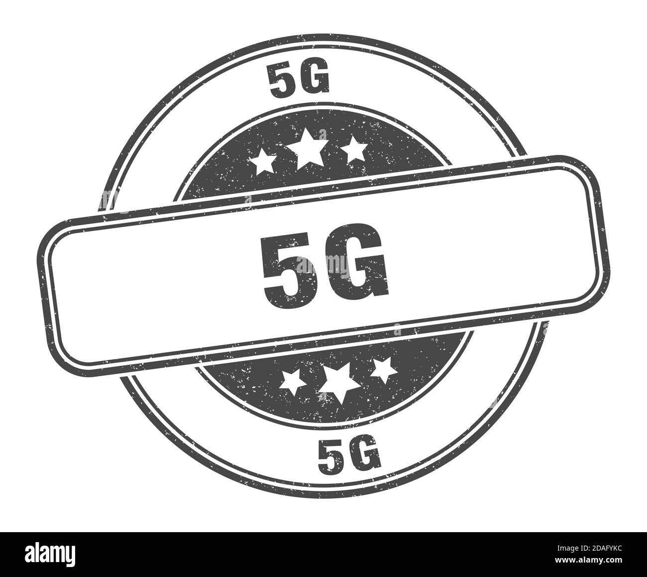 stampigliatura 5g. cartello 5g. etichetta grunge rotonda Illustrazione Vettoriale