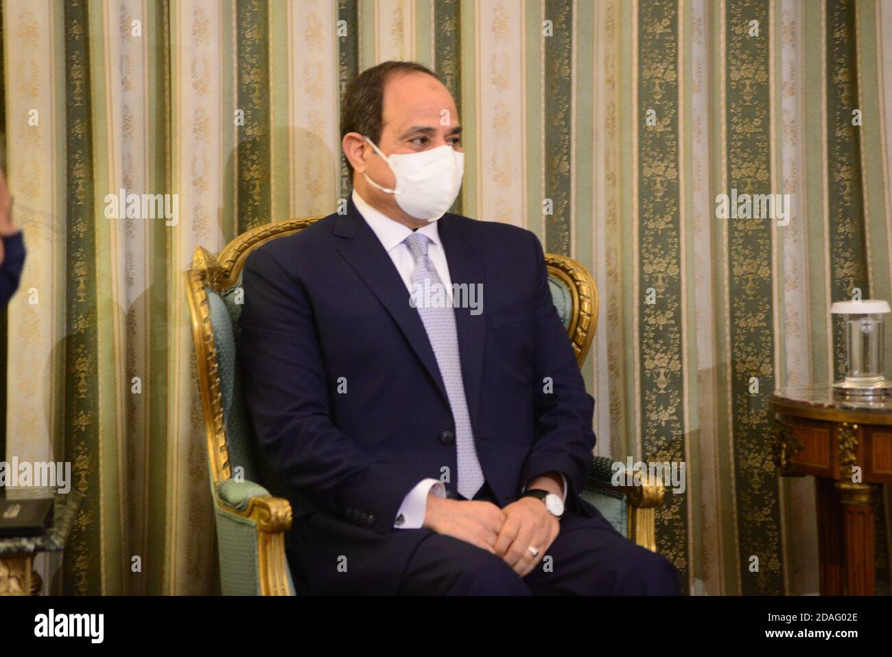 Atene, Grecia. 11 Nov 2020. Presidente egiziano Abdel Fattah al-Sisi, durante l'incontro con il Presidente della Repubblica ellenica Katerina Sakellaropoulou ad Atene, Grecia, il 11 novembre 2020. (Foto di Dimitrios Karvountzis/Pacific Press/Sipa USA) Credit: Sipa USA/Alamy Live News Foto Stock