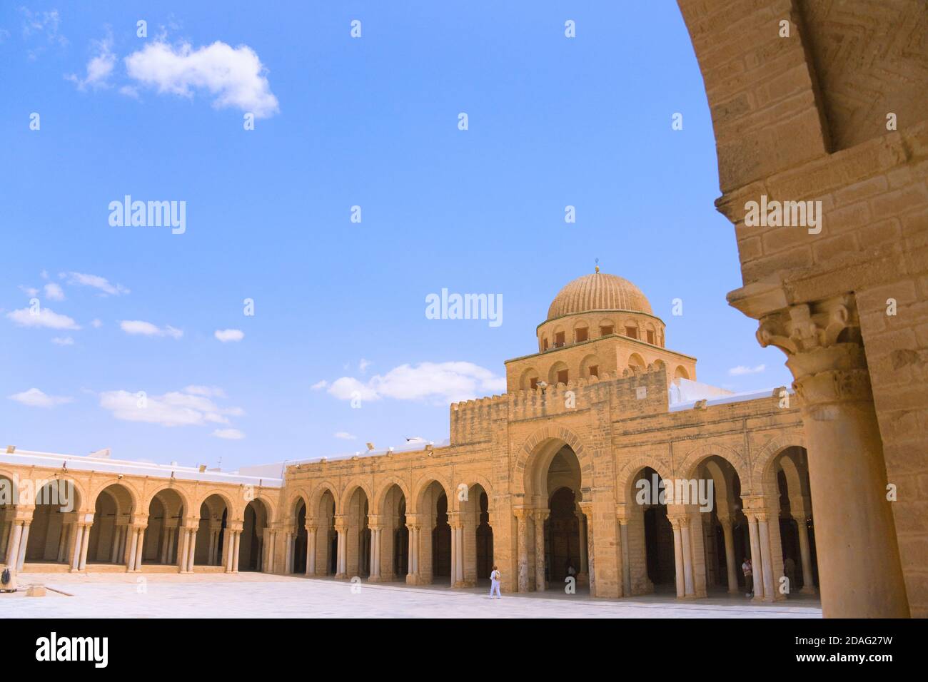 Grande Moschea di Kairouan, Kairouan (sito patrimonio mondiale dell'UNESCO), Tunisia Foto Stock
