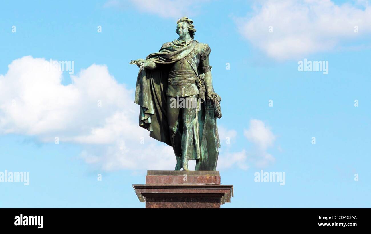 Statua di re Gustavo III a Stoccolma, Svezia. Foto Stock