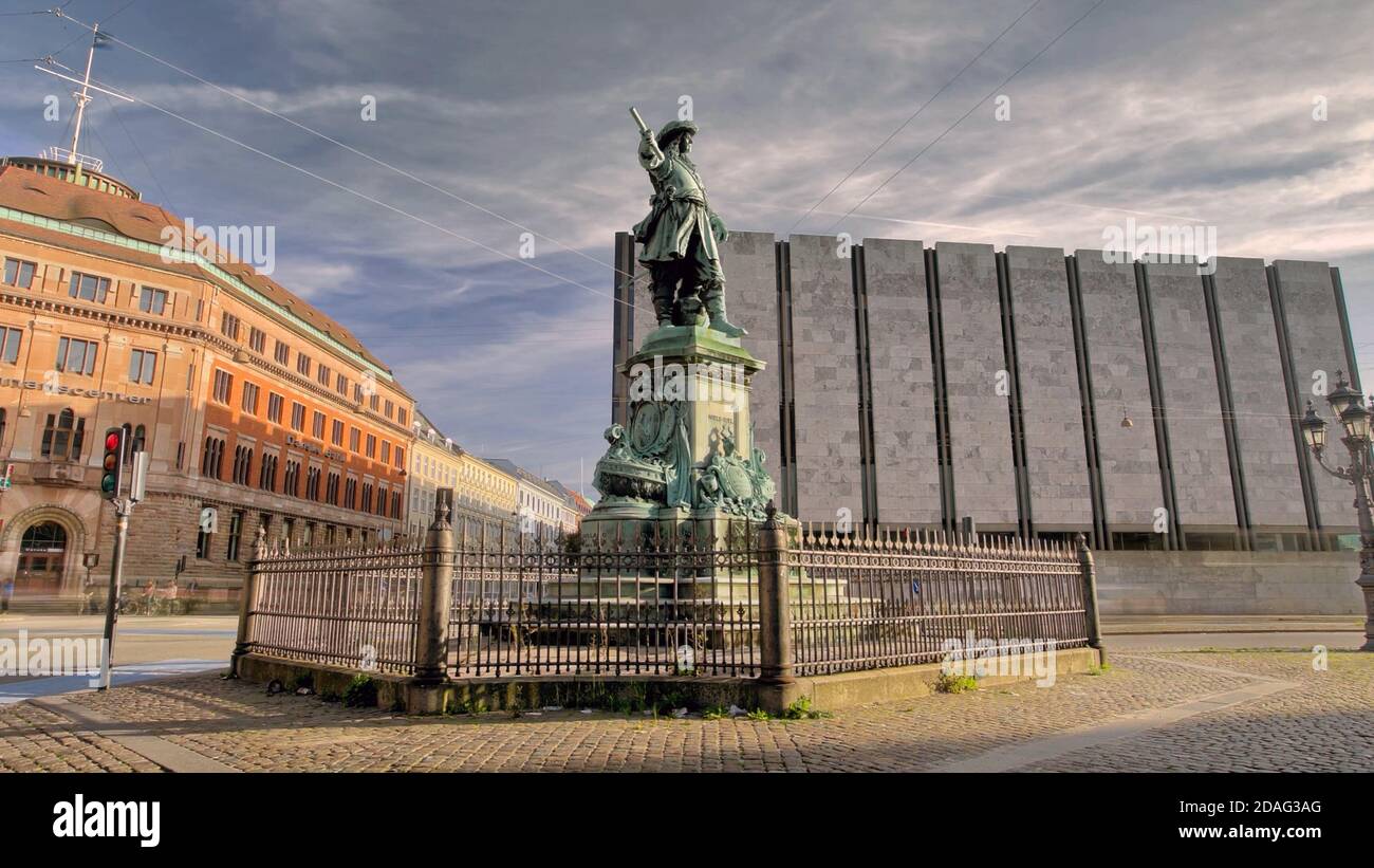Statua di Niels Juel a Copenhagen, danemark Foto Stock