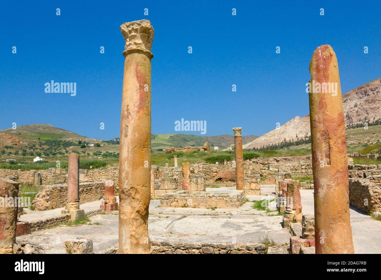 Rovine romane di Bulla Regia, Tunisia Foto Stock