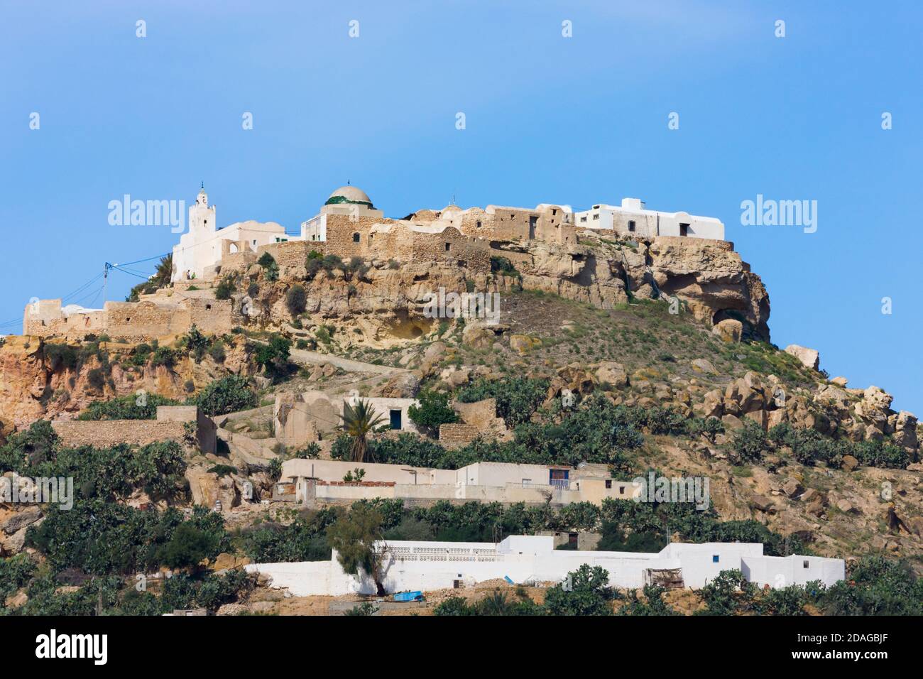 Borgo fortificato di Takrouna, Tunisia Foto Stock