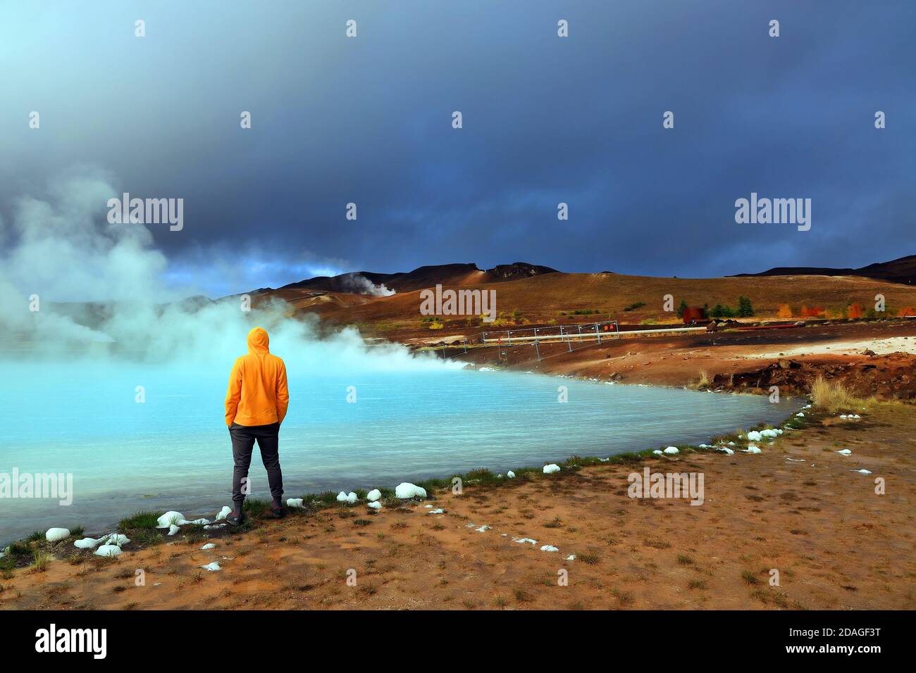 Regione geotermica di Hverir in Islanda vicino al lago Myvatn, Islanda, Europa Foto Stock