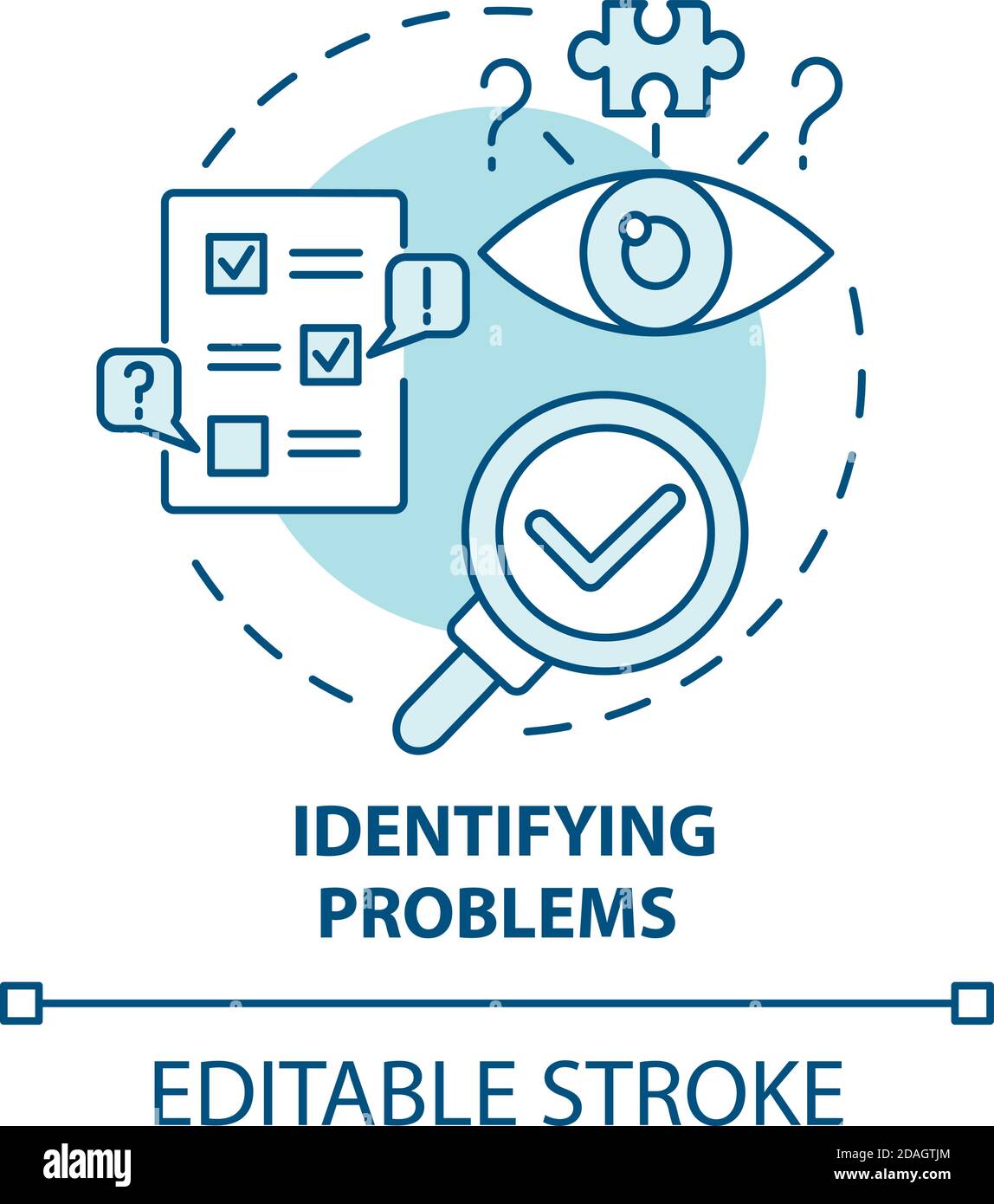 Identificazione dell'icona del concetto di problemi Illustrazione Vettoriale