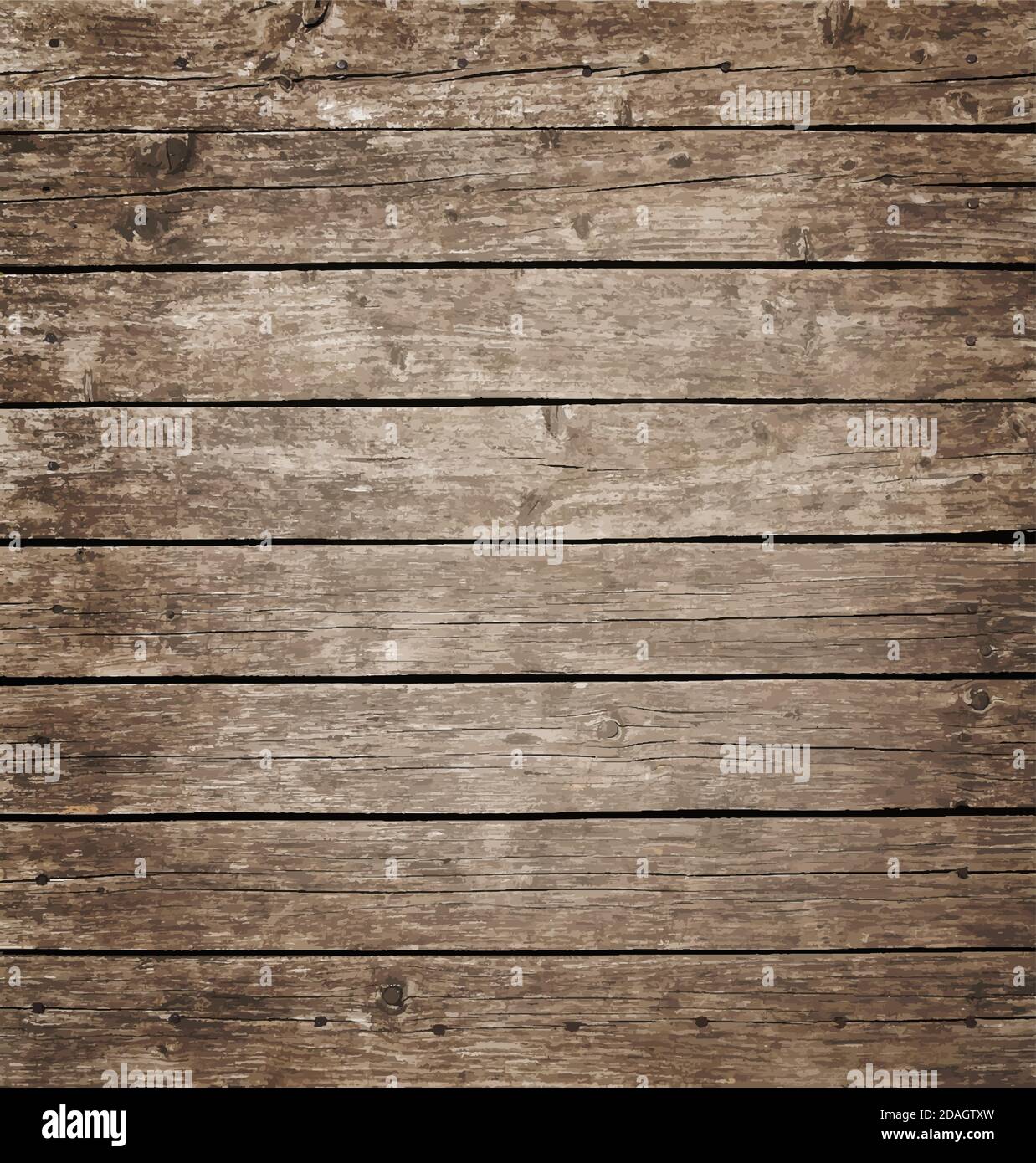 Illustrazione vettoriale trama di sfondo di grunge annodato marrone tavole di legno Illustrazione Vettoriale