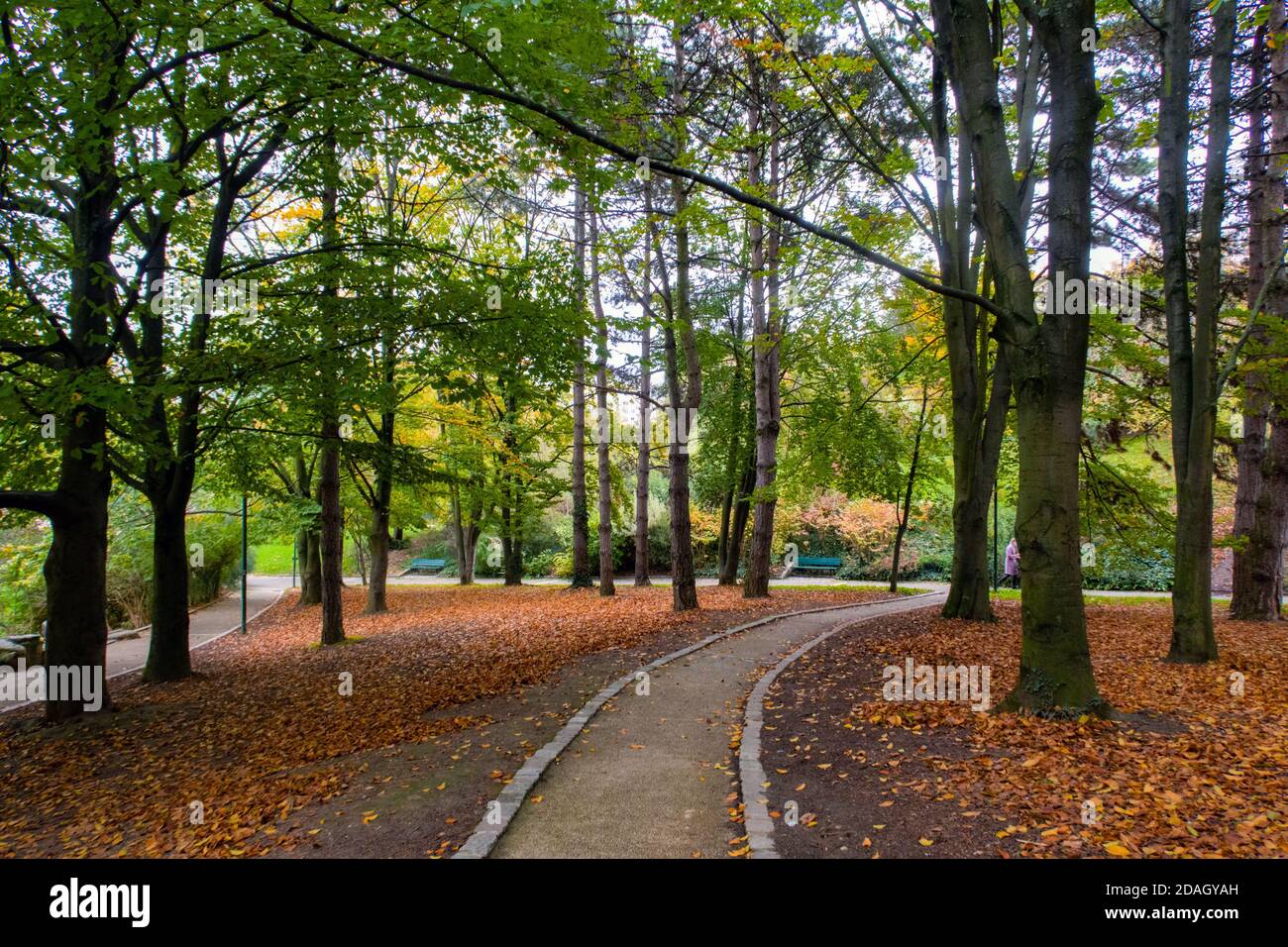 Autunno nel Parc Georges Brassens - Parigi, Francia Foto Stock