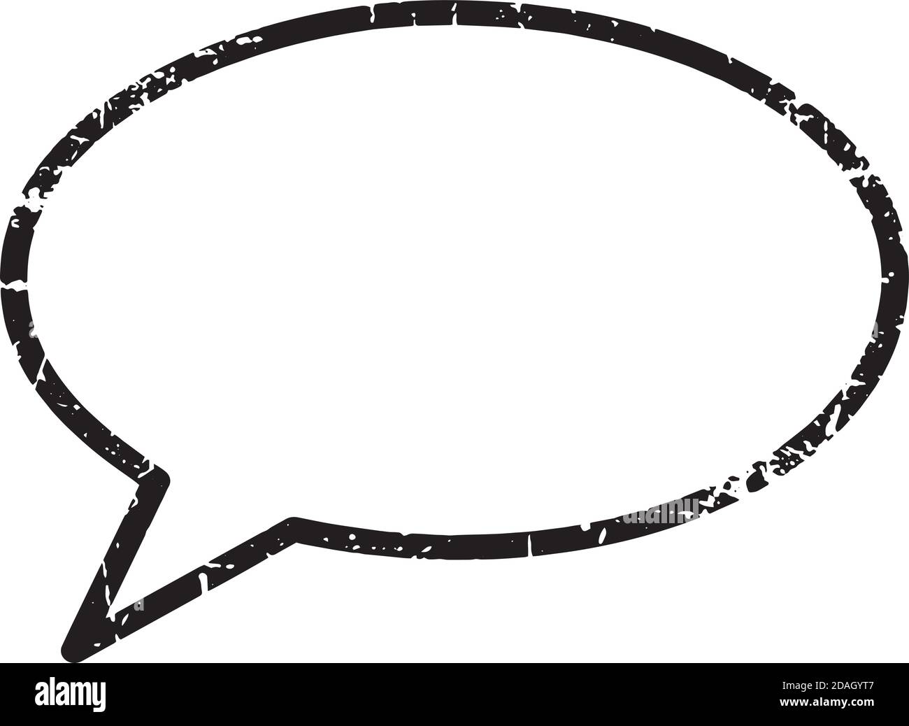 immagine vettore bianco e nero grunge bolla vocale isolato su sfondo bianco Illustrazione Vettoriale