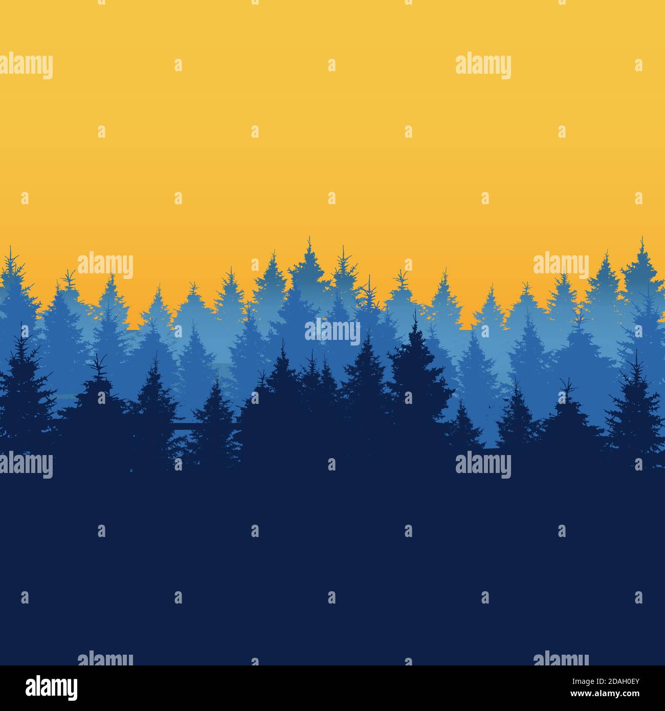 Foresta naturale sfondo. Silhouette ad albero. Illustrazione vettoriale. EPS10 Illustrazione Vettoriale