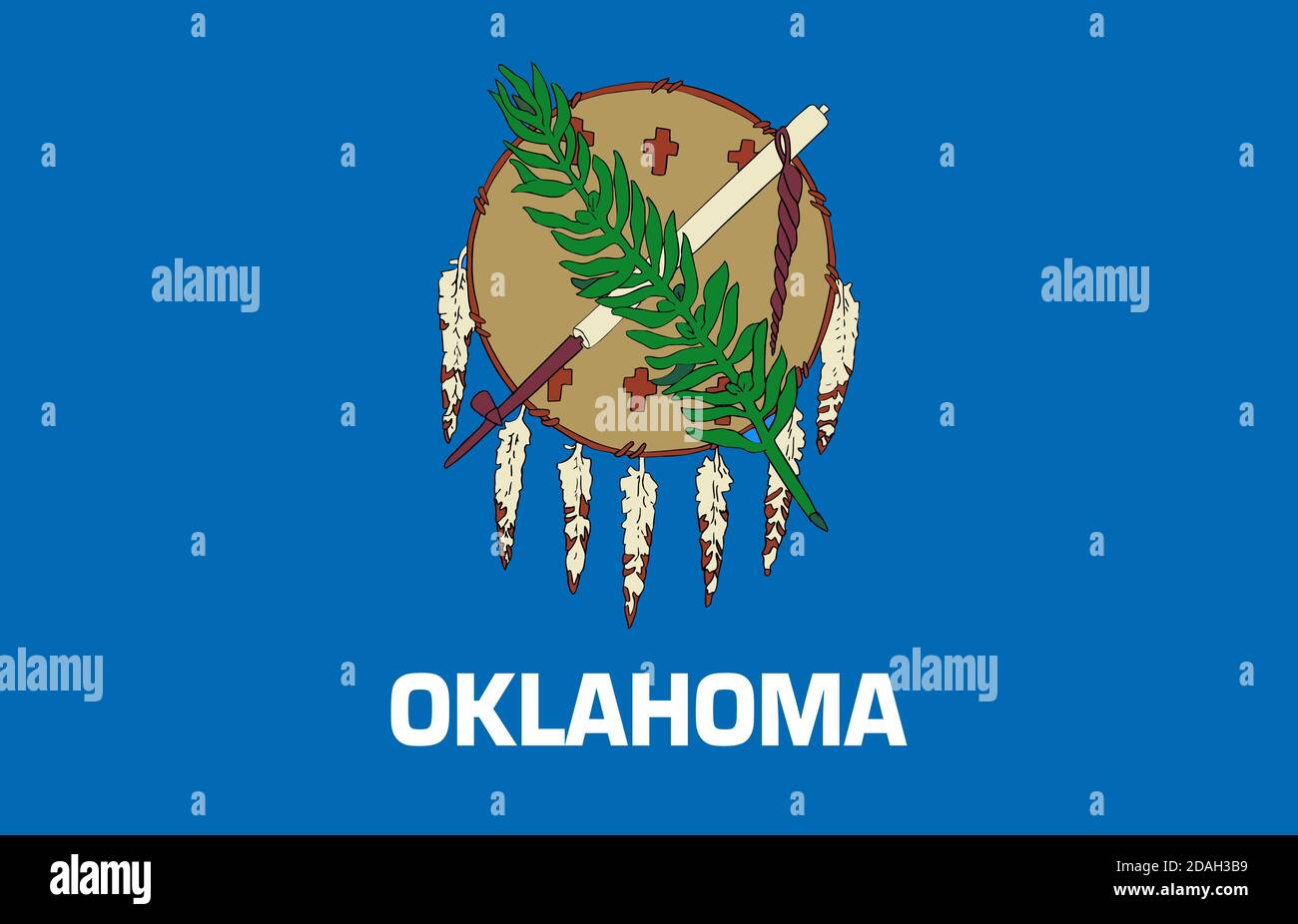 Bandiera dello stato degli Stati Uniti Oklahoma Illustrazione Vettoriale
