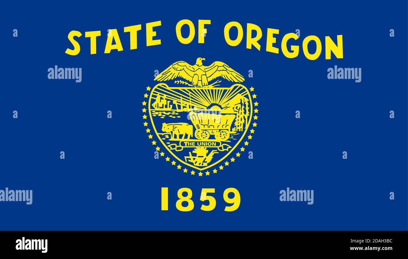 Bandiera dello stato degli Stati Uniti Oregon Illustrazione Vettoriale
