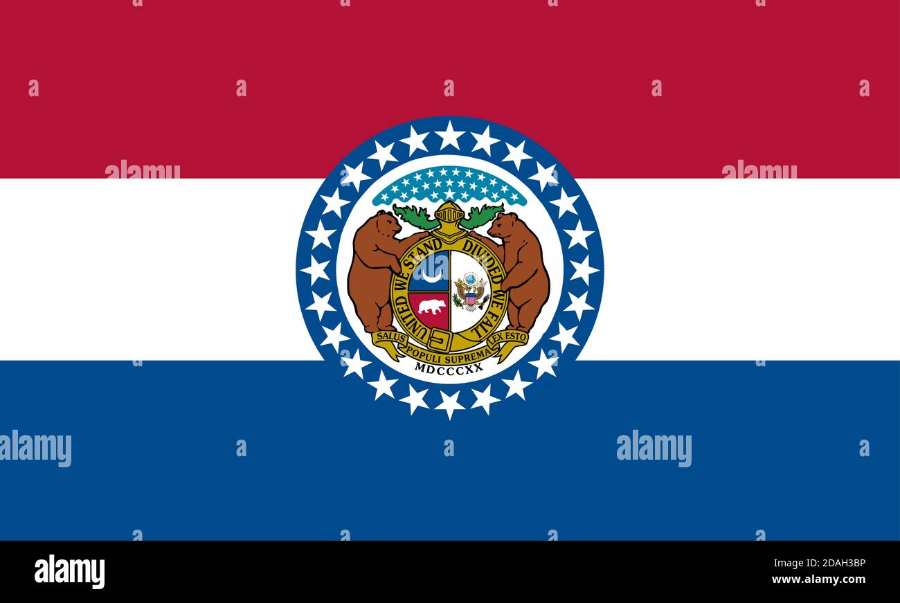 Bandiera dello stato degli Stati Uniti Missouri Illustrazione Vettoriale